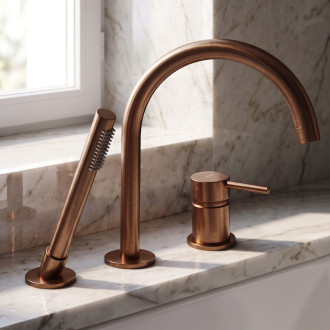 3otvorová Vanová Baterie Rea Lungo Brush Copper