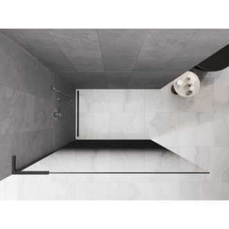 Mexen Kioto L Sprchová zástěna 100 x 200 cm, ombré černá 8 mm, kartáčovaná pistole gray - 800-100-103-66-76