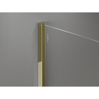 Mexen Kioto+ Sprchová zástěna s poličkou 140 x 200 cm, bronz 8 mm, zlatá - 800-140-121-50-32