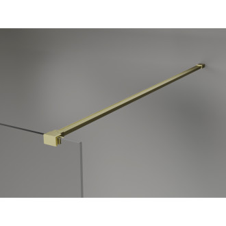 Mexen Kioto+ Sprchová zástěna s poličkou 110 x 200 cm, 8 mm bronz, kartáčované zlato - 800-110-121-55-32