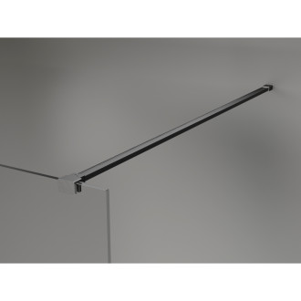 Mexen Kioto+ Sprchová zástěna s poličkou 110 x 200 cm, 8 mm hnědá, kartáčovaná pistolově šedá - 800-110-121-66-32