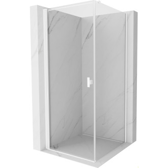 Sprchový kout Mexen Mist-B s výklopným mechanismem 80 x 80 cm, průhledný, bílý - 8A2T-080-080-20-00