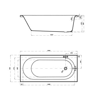 Vana Cersanit Octavia 150x70 obdélníková akrylátová, S301-251