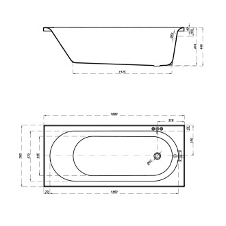Vana Cersanit Octavia 160x70 obdélníková akrylátová, S301-252