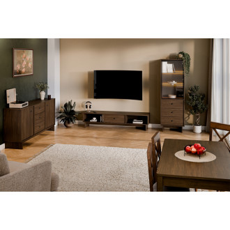 Comad SET-YOV 176CM TAB Obývací sestava s komodou, vitrínou, TV skříňkou a stolem