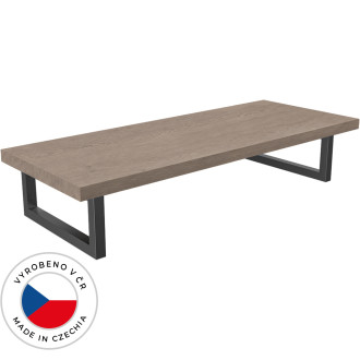 CERANO - Deska pod umyvadlo Adele + 2 konzole pod desku - dub Cannolo Cremona - konzole černá - 70,2x1,8x45,3 cm