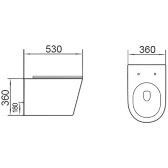 WC mísa Mexen Rico 2.0 Rimless Tornado s úzkým sedátkem s tlumeným dovíráním, duroplast, matná černá - 3072L4085T