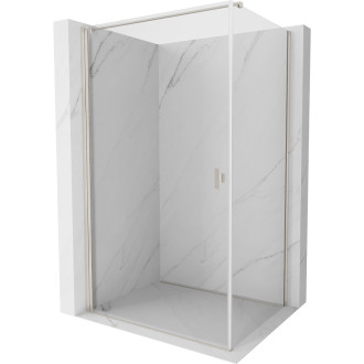Sprchový kout Mexen Mist-B s výklopným mechanismem 90 x 80 cm, průhledný, kartáčovaný nikl - 8A2T-090-080-97-00