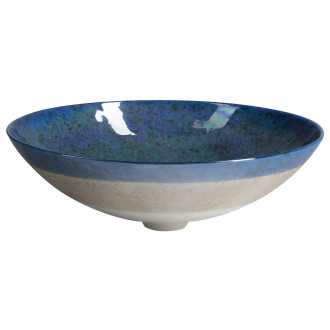 ZAFFIRO MURANO skleněné umyvadlo na desku, průměr 41cm, ivory/modrá