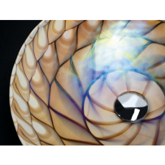 CARAIBI MURANO skleněné umyvadlo na desku, průměr 41cm, ivory/hnědá
