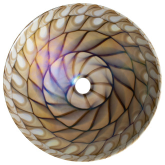 CARAIBI MURANO skleněné umyvadlo na desku, průměr 41cm, ivory/hnědá