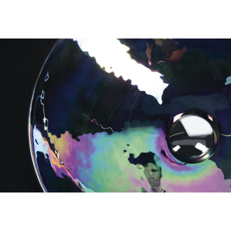 DECORA NERO MURANO skleněné umyvadlo na desku, průměr 41cm, černá