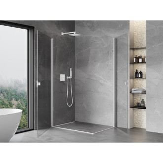 Mexen Mist-B Duo výklopný sprchový kout 85 x 75 cm, průhledný, bílý - 8A2-085-075-20-00
