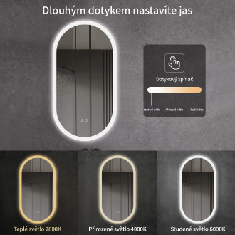 CERANO - Koupelnové LED zrcadlo Toro - 40x60 cm - 2. jakost