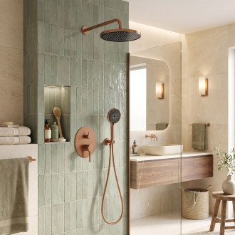 Podomítková sprchová sada Rea Maxim Brush Copper + BOX