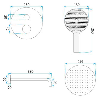 Podomítková sprchová sada Rea Maxim Brush Copper + BOX