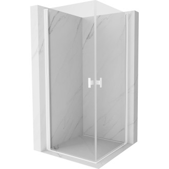 Mexen Mist-B Duo výklopný sprchový kout 90 x 90 cm, průhledný, bílý - 8A2-090-090-20-00