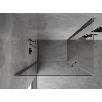 Sprchový kout Mexen Mist-B Duo s výklopným mechanismem 90 x 70 cm, průhledný, kartáčovaný, šedý - 8A2-090-070-66-00