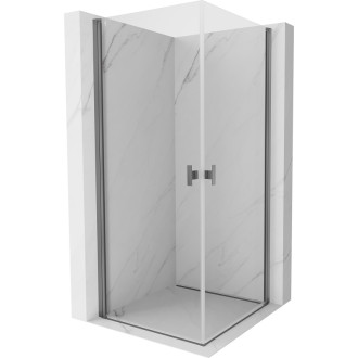 Sprchový kout Mexen Mist-B Duo s výklopným mechanismem 80 x 80 cm, průhledný, stříbrná metalíza - 8A2-080-080-95-00