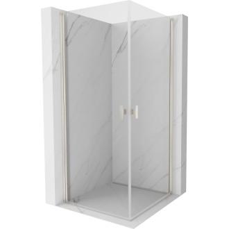 Sprchový kout Mexen Mist-B Duo s výklopným mechanismem 85 x 85 cm, průhledný, kartáčovaný nikl - 8A2-085-085-97-00