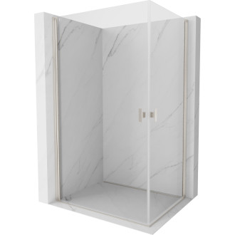 Sprchový kout Mexen Mist-B Duo s výklopným mechanismem 95 x 85 cm, průhledný, kartáčovaný nikl - 8A2-095-085-97-00