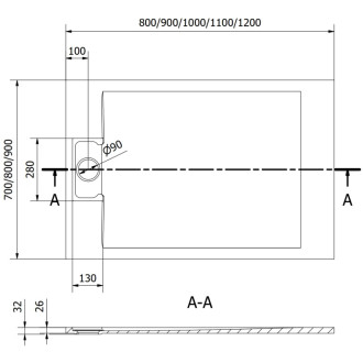 Mexen Otto obdélníková sprchová vanička SMC 100 x 80 cm, šedá - 4N618010