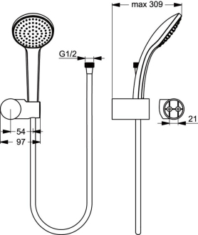 Ideal Standard IDEALRAIN M1 vanová sada 1S  B9451AA,Idealflex 125 cm