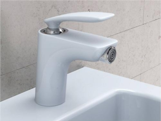 KLUDI BALANCE Bidetová baterie s výpustí, bílá/chrom 522169175