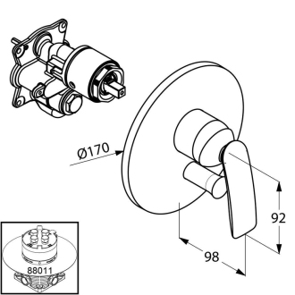 KLUDI BALANCE Vanová baterie bez podomítkového tělesa, bílá/chrom 526509175