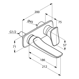 KLUDI AMBA 532440575 umyvadlová baterie bez podomítkového tělesa, výtok 186 mm, chrom