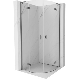Mexen Mist L půlkruhový výklopný sprchový kout 100 x 100 cm, průhledný, stříbrná metalíza - 8A33L-100-100-95-00