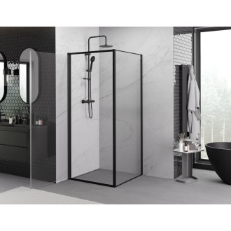 Sprchový kout Mexen Exo s výklopným mechanismem 70 x 70 cm, průhledný, černý - 817-070-070-70-00