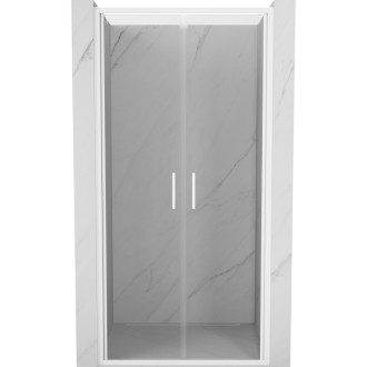 Sprchové dveře Mexen Exo-B Duo s dvojitými panty 90 cm, průhledné, bílé - 814-090-000-20-00