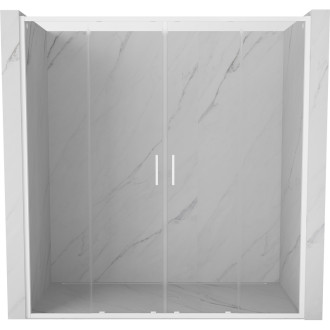 Dvouposuvné sprchové dveře Mexen Exo-S Duo 180 cm, průhledné, bílé - 8152-180-000-20-00