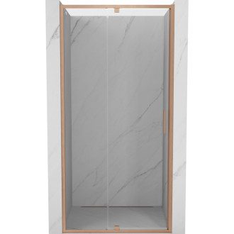 Sprchové dveře Mexen Exo-R s otočnými dveřmi 90 cm, průhledné, kartáčovaná měď - 819-090-000-65-00