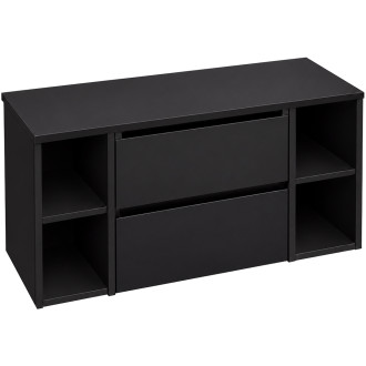 CERANO - Koupelnová skříňka Carole - černá matná + deska pod umyvadlo Navira Slim - 18 mm - 120x49,8x46 cm