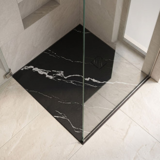 REA Magnus Carrara sprchová vanička 90x90 černá REA-K7008