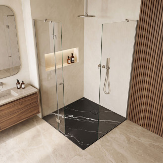 REA Magnus Carrara sprchová vanička 90x90 černá REA-K7008