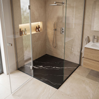 REA Magnus Carrara sprchová vanička 90x90 černá REA-K7008
