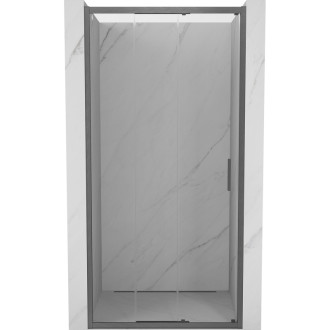 Posuvné sprchové dveře Mexen Exo-3S 70 cm, průhledné, kartáčovaná pistolově šedá - 8153-070-000-66-00