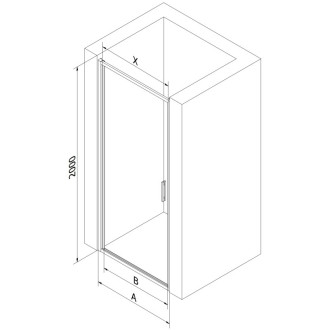 Sprchové dveře Mexen Exo-B s otočnými dveřmi 60 cm, průhledné, kartáčovaná pistolově šedá - 817-060-000-66-00