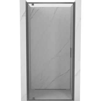 Sprchové dveře Mexen Exo-BR s otočnými dveřmi 60 cm, průhledné, kartáčovaná pistolově šedá - 8181-060-000-66-00