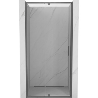 Sprchové dveře Mexen Exo-R s otočným mechanismem 90 cm, průhledné, kartáčovaná pistolově šedá - 819-090-000-66-00