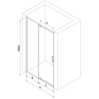 Sprchové dveře Mexen Exo-R s otočným mechanismem 90 cm, průhledné, kartáčovaná pistolově šedá - 819-090-000-66-00