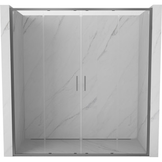 Dvouposuvné sprchové dveře Mexen Exo-S Duo 180 cm, průhledné, stříbrná - 8152-180-000-95-00