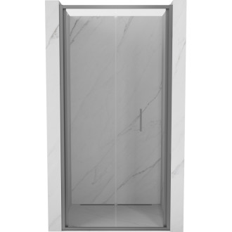 Sprchové skládací dveře Mexen Exo-F 60 cm, průhledné, stříbrná - 816-060-000-95-00