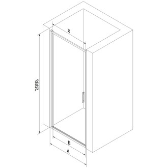 Sprchové dveře Mexen Exo-B s otočným mechanismem 90 cm, průhledné, stříbrná - 817-090-000-95-00