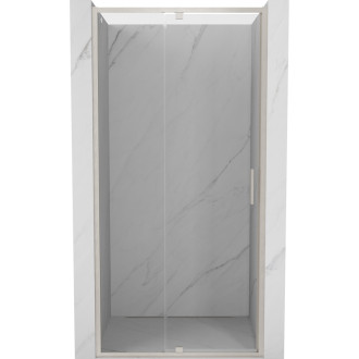 Sprchové dveře Mexen Exo-R s otočnými dveřmi 90 cm, průhledné, kartáčovaný nikl - 819-090-000-97-00