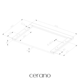 CERANO - Deska pod umyvadlo Navira Pro - dub medový - 60x3,6x46 cm - ROZBALENO