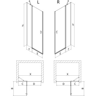 Sprchové dveře Mexen Mist s otočným výklopným mechanismem 120 cm, průhledné, kartáčovaný nikl - 8A4-120-000-97-00